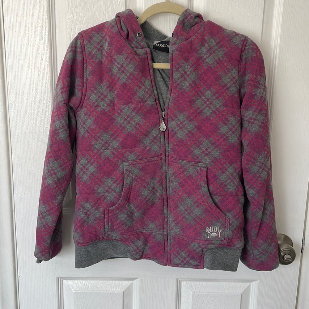 EUC Volcom plaid sweater